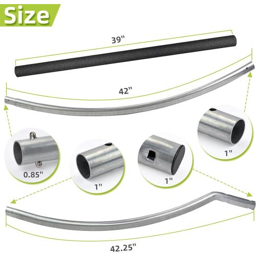 Trampoline Poles Replacement for Skywalker Or Jumpzylla Trampoline Net | Galvanized Trampoline Replacement Parts,Replaces Skywalker #4201 4202 4135&Jumpzylla 8-14ft,Safety Protective Foam Sleeve