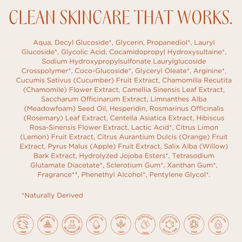 InstaNatural Glycolic Acid Cleanser Face Wash for Women & Men, Gently Exfoliating, Pore Minimizer, Anti Aging, Blackhead Remover, Acne Facial Treatment with Botanical Extracts, 6.7 Fl Oz
