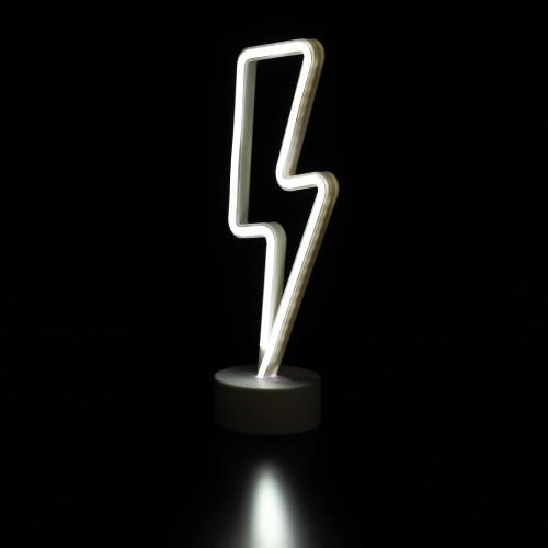 Northlight LED Lightening Bolt Neon Table Light - 11.5 - White