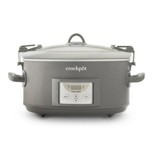 Crock-Pot 7-Quart Cook and Carry Programmable Slow Cooker, Grey