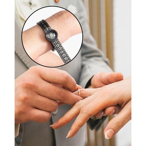 Meowoo Ring Sizer Measuring Tool with Magnifier, for Ring Measurer and Ring Sizer Clear and Intuitive Reading. Plastic Ring Sizer with Lens, 1-17