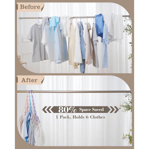 Space Saving Hangers for 144 Clothes, Reinforced Collapsible Hangers