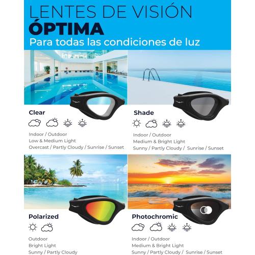 AqtivAqua Swimming Goggles, DX Wide View Swim Goggles for Adult Men Women, Anti Fog No Leaking