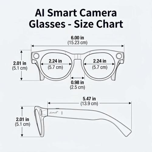 AI Smart Glasses with Camera, 4K HD Video Recording Sunglasses