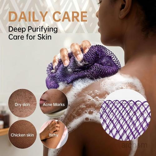 ARCH&M African Net Sponge Authentic with Knots, 2 Pack 53 Extra-Long