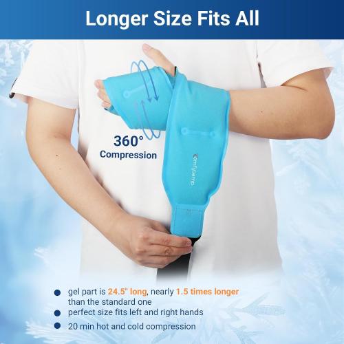 Comfytemp 24.5 Extra Long Wrist Ice Pack Wrap for Carpal Tunnel Relief