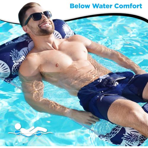 Waterlife 4-in-1 Pool Hammock 4-Pack, Inflatable Pool Chair Float, Water (Saddle, Lounge Chair, Drifter)