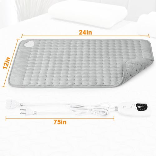 Heating Pad,Heated Blanket,Heating Pad for Back Neck,Grey,24x12 Inch