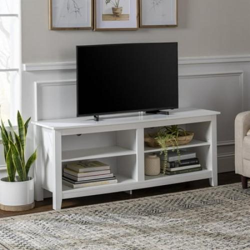 Walker Edison 58 Essential TV Stand Console - White