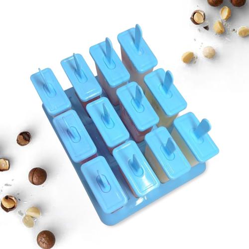 12 Cavities Popsicles Molds, Popsicle Molds with Built-in Popsicle Stick | Alinana Without BPA DIY Popsicle Molds with Cleaning Brush and Funnel