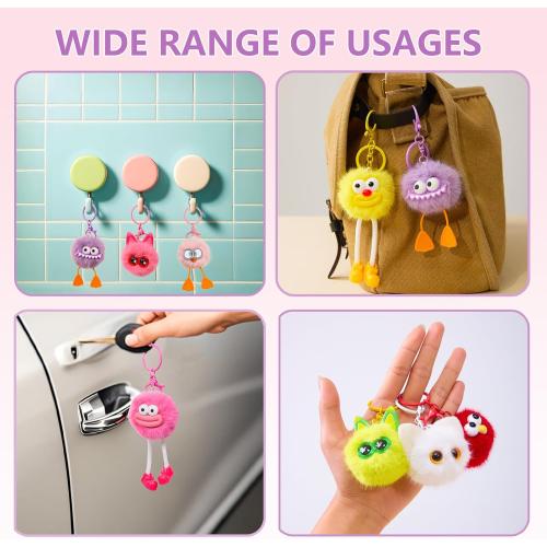OMyFav 24PCS Party Favors Keychains - Fuzzy keychains Bulk for Kids
