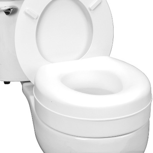 HealthSmart 5 Raised Toilet Seat Riser, Slip-Resistant Pads, Padded Comfort, FSA/HSA Eligible