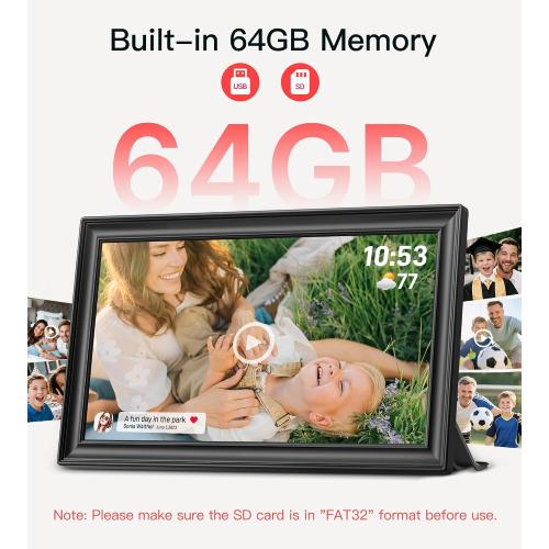 64GB 15.6 Frameo Digital Picture Frame WiFi, Large Electronic Photo Frames