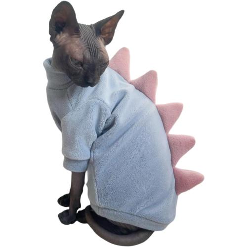 Sky Blue Dinosaur Sphynx Cat Clothes Sweater Hairless Cat Apparel
