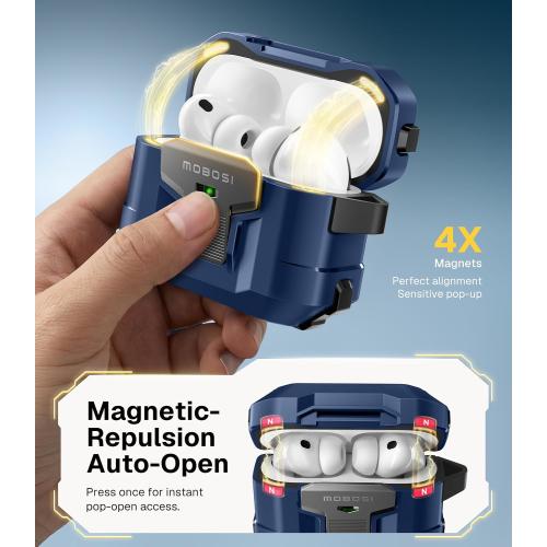 MOBOSI for AirPods Pro 3 Case 2025 with Drop-Proof Lock, Blue