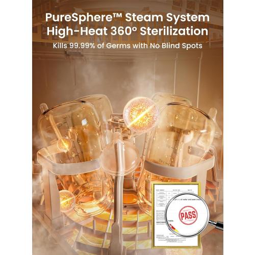 Grownsy EaseClean Bottle Washer All-in-One Washer and Sterilizer and Dryer | Thoroughly Cleans Bottles, Pump Parts & Baby Essentials, Effortlessly Washes, Sterilizes & Dries - No Hand Washing Required