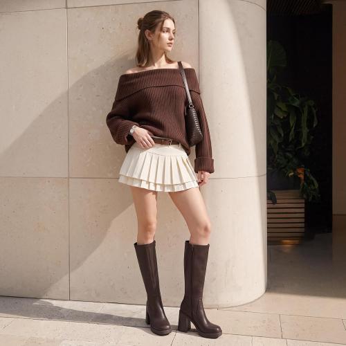 SIZE 8.5 ❗❗Athlefit Knee High Boots for Women Stretch Chunky Platform Tall Boots