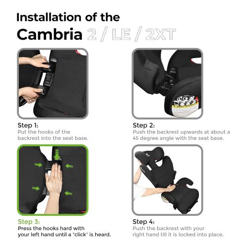 Diono Cambria LE, 2-in-1 Belt Positioning Booster Seat,Backless and High-Back Booster seat for Children from 40—120 lb,17 Wide,6 Headrest Positions,Lightweight with Latch,Pink