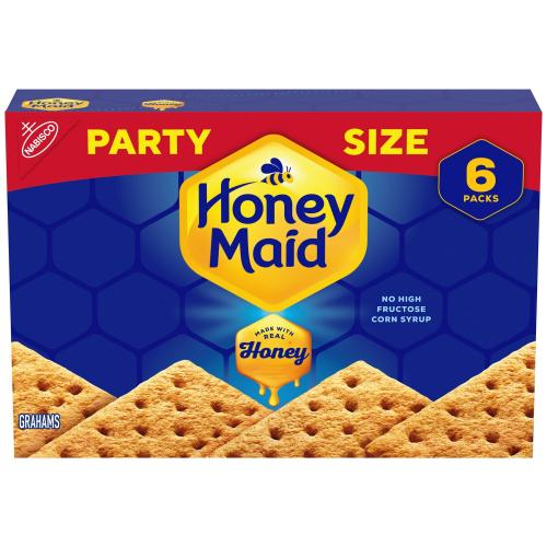 6pk HONEY MAID Graham Crackers, Lunch Snacks, Party Size, 12.8 oz