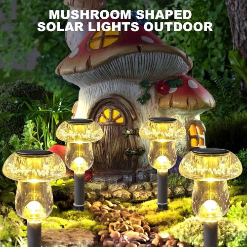 Benany Solar Lights Outdoor, 16 Pack Mushroom Lights Outside Waterproof, Solar Powered LED Lighting for Garden, Yard, Landscape, Path, Pathway, Lawn, Walkway, Driveway, Backyard Decor (Warm White)