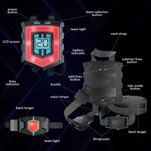 Squad Hero Rechargeable Laser Tag Toy Gift - 4 Blasters & Vests - Ages 8 , Birthday Gifts for Boys