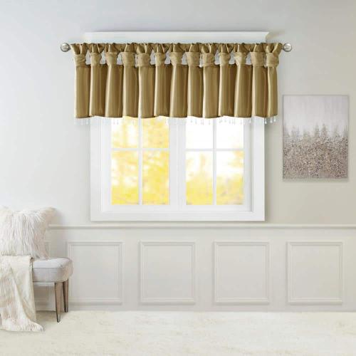 Natalie 26 in. L 50 in. W Bronze Faux Silk Light Filtering Window Valance