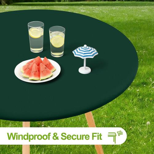 Smiry Round Spandex Tablecloth, Fitted Table Cover for 45-56 Tables