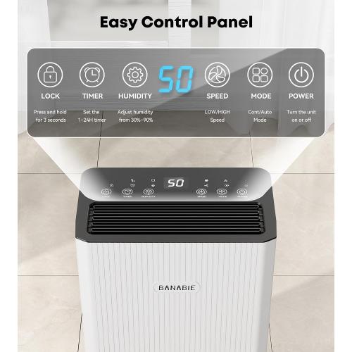 2500 Sq.Ft Dehumidifier for Basement, Max 32 Pints/Day