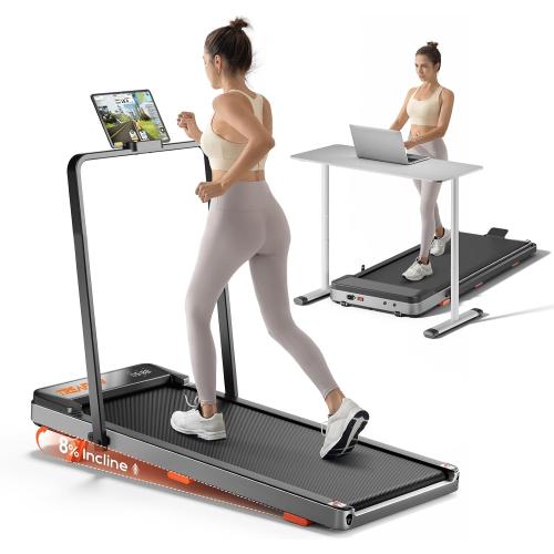 Walking Pad,Treadmill with Incline for Home Office, 2.5HP Portable Under Desk Treadmill with 265 Lbs Capacity,Remote Control, Led Display
