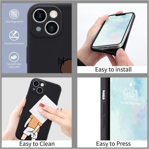 Funny Boy Phone Case for iPhone 17 Silly Case Cover Liquid Silicone Soft Gel Rubber Matt Phone Cover with Microfiber Lining Protective Cover