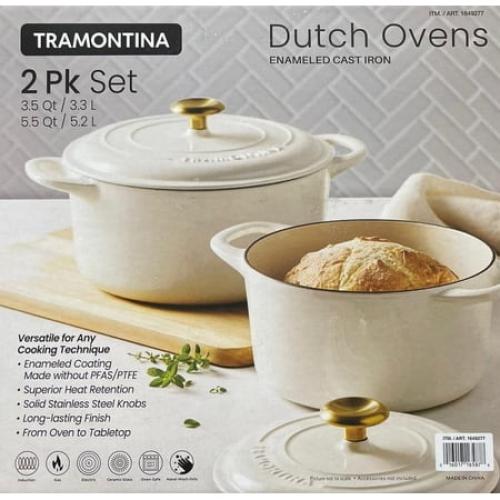 Tramontina Enameled Cast Iron Dutch Ovens 3.5 & 5.5 Qt Set