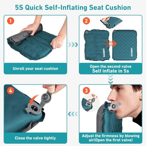 Inflatable Seat Cushion, Self Inflating Compact Stadium Seat Cushion