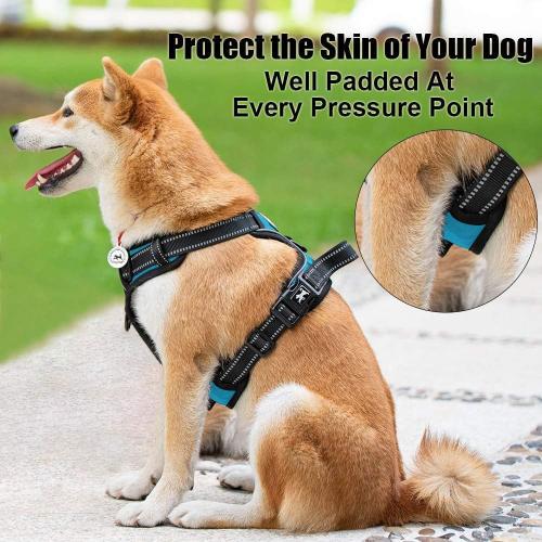 PoyPet No Pull Dog Harness Medium, Reflective Vest with Front Clip & Handle