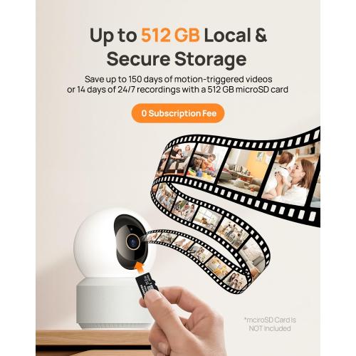 Anona 4K UHD Indoor Camera, Pet/Dog/Baby Security Camera with Phone App, 360°Pan-Tilt, 5G/2.4G Dual-Band Wi-Fi 6, Auto-Tracking, Person/Pet/Baby Crying Detection, Privacy Mode, Two-Way Audio, 2 Pack