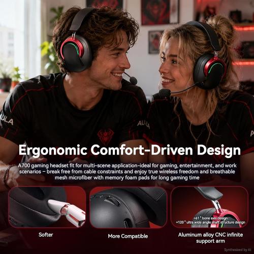 Wireless Gaming Headset with Mic Over Ear Headphones for PC,Xbox,PS5,Switch