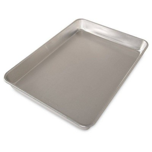 Nordic Ware 17.9x13 Aluminum Naturals High Sided Cake Sheet Pan: Hand Wash, Oven-Safe Baking Pan, Silver