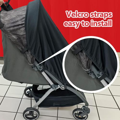 Sun Shade for Baby Strollers (0-6m), UV Sun and Sleep Shade Universal Fit for Baby Travel Size Strollers, Blackout Stroller Cover, Breathable and Stops 99% of The Sun's Rays (UPF50 ) Black