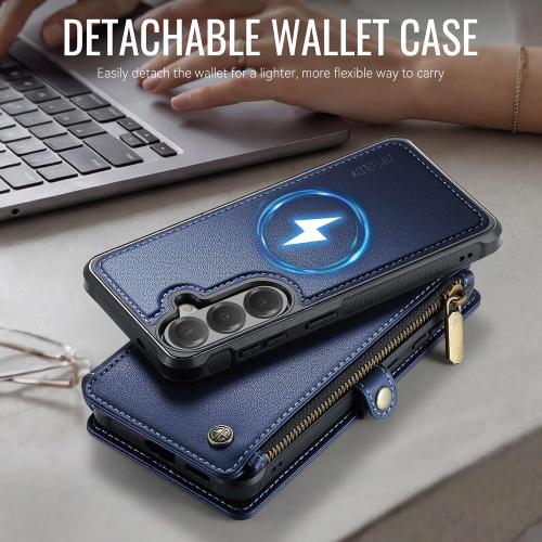 for Galaxy S26 - Phone Case Wallet Magnetic Detachable, Navy Blue
