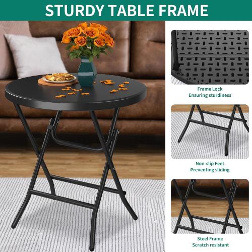 YITAHOME Portable Round Folding Table