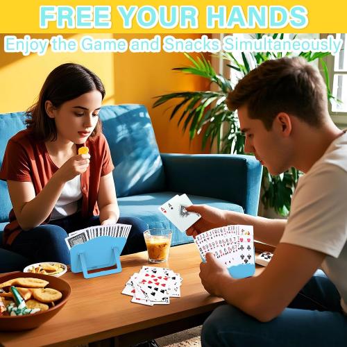Tenyond Card Holders for Playing Cards - 2 Pack Playing Card Holder w/Foldable Stand for Stocking Stuffer, Travel Games, for Seniors, Little Hand or Arthritis Hand, UNO, Poker, Holidays Game Nights