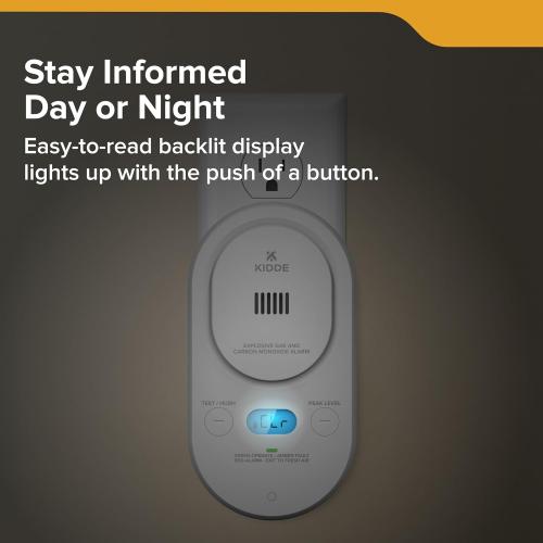 Kidde Carbon Monoxide & Explosive Gas Alarm, Plug-in & AA Battery, COPDLG