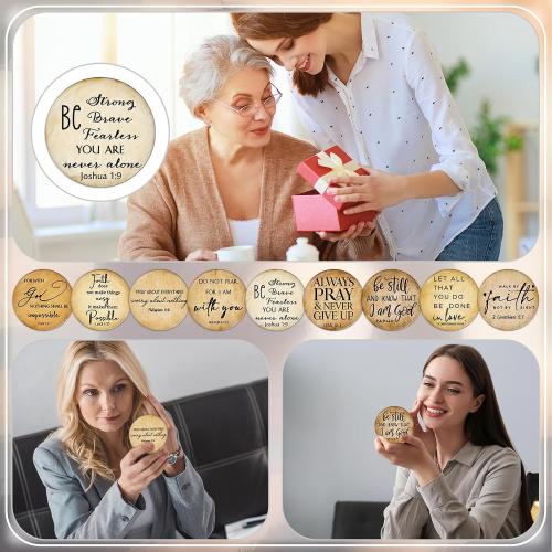 GlikCeil 72 Pcs Christian Compact Mirrors Bulk, Mini Bible Verse Mirrors
