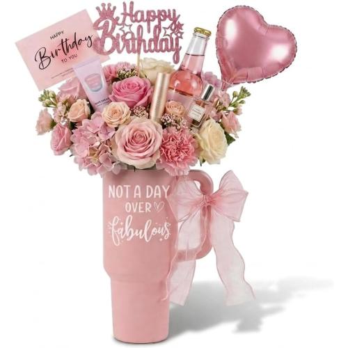 40oz Birthday Tumbler For Women Her Not A Day Over Fabulous Bouquet Gifts