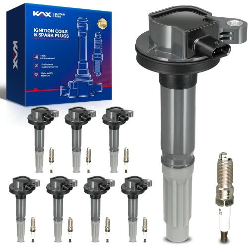 KAX 8 Ignition Coils & 8 Iridium Spark Plugs Set for Ford F-150 16-17 5.0L