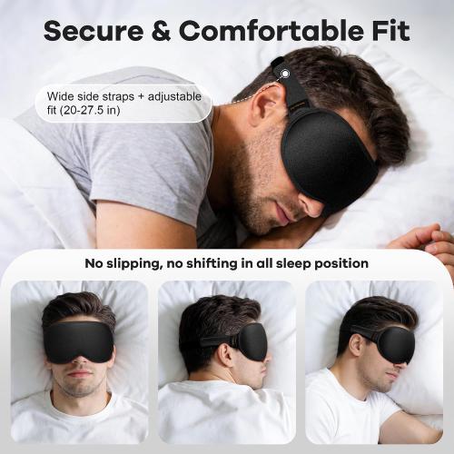 Weighted Eye Mask for Sleeping 2 Pack: Gentle Pressure Blackout Sleep Mask with 3D Contoured Cups, Zero Eye Pressure Sleep Mask for Lash Extensions, Memory Foam Travel Mask, Black Pink