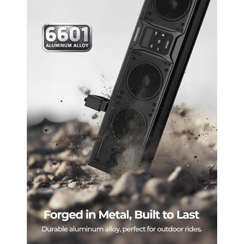 KEMIMOTO 6-Speaker Metal UTV Sound Bar Compatible with RZR Can-Am Golf ATV | 25-inch,IP65 Water Resistant,Fits 1.25-2 inch Roll Bar,Clear Audio SxS Soundbar