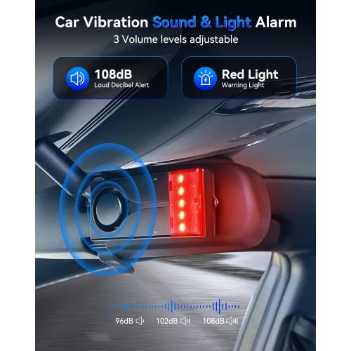 Car Alarm System with Motion Sensor, 108dB Anti-Theft Alarm Wireless Remote
