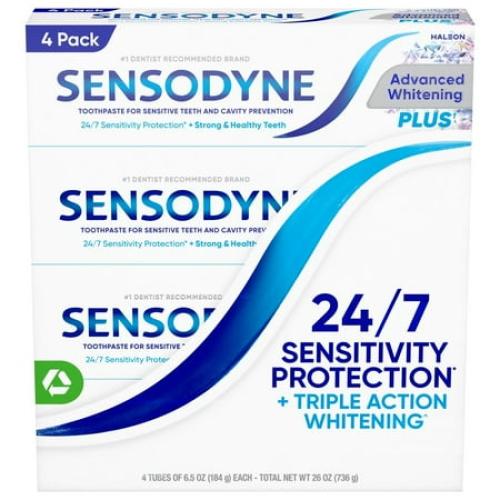 Sensodyne Advanced Whitening Toothpaste, 6.5 Ounce (4 Count)