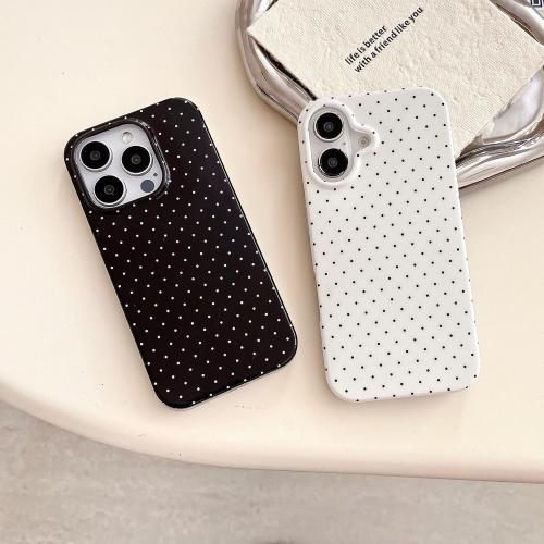 Aesthetic Polka Dot Retro Phone Case for iPhone 16 6.1,Vintage Trendy Unique Simple Pattern Design Elegant Chic Pretty Stylish Protective Girls Women Cases for i16 White