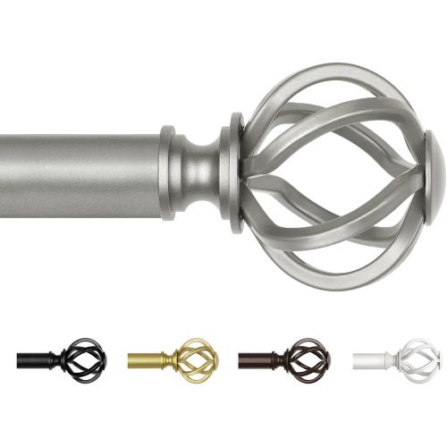 USFOOK Curtain Rods for Windows 66 to 120, Antique Silver Drapery Rod